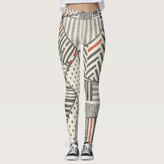 Leggings Retro Patchwork: Resumen de diseño geométrico