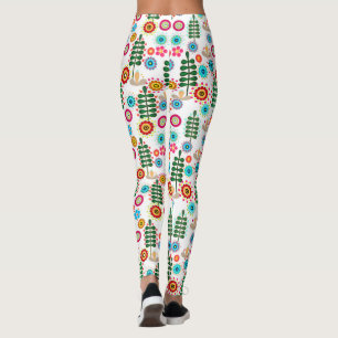 Leggings Retro, patrón de flor