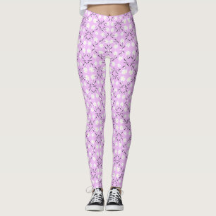 Leggings Retro, patrón floral rosado