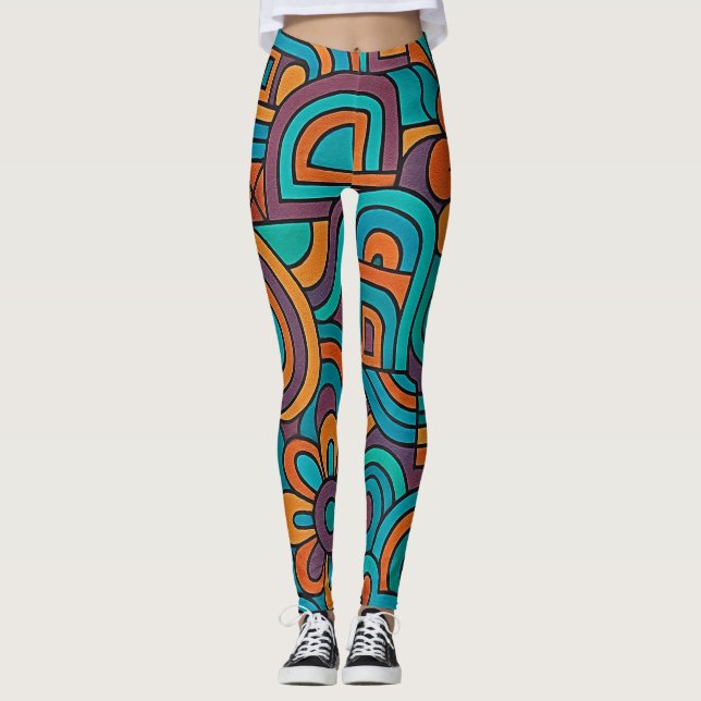 Leggings Retro Psicodélico (Anverso)