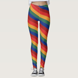 Leggings Retro Rainbow Stripes Regenbogen Regenbogenfarben