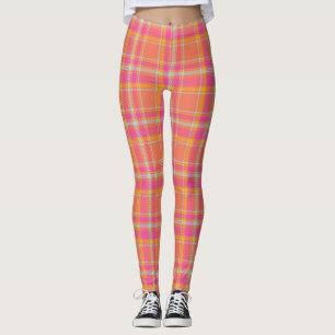 Leggings Retro rosa caliente con Naranja y azul