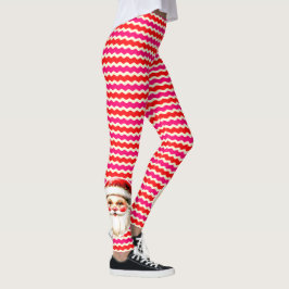 Leggings Retro Santa Claus Navidades de Ric Rojo Rosado