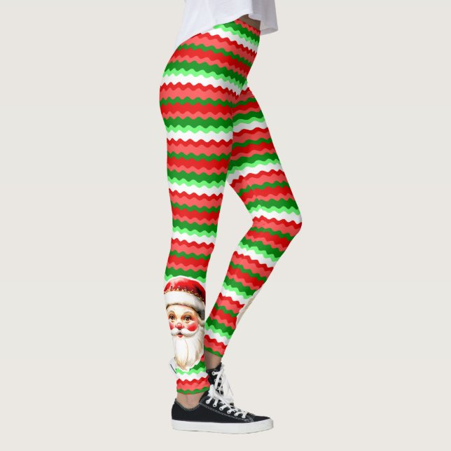 Leggings Retro Santa Claus Navidades del Ric Verde Rojo (Derecha)