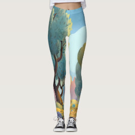 Leggings Retro Sunshine Patterns – Bold Colorful 