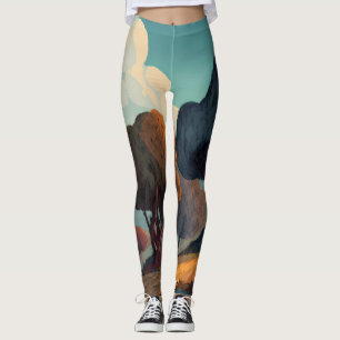 Leggings Retro Sunshine Patterns – Bold Colorful 
