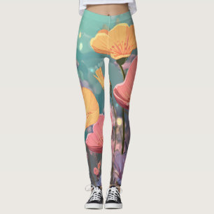 Leggings Retro Sunshine Patterns – Bold Colorful