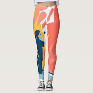 Leggings Retro Sunshine Patterns – Bold Colorful