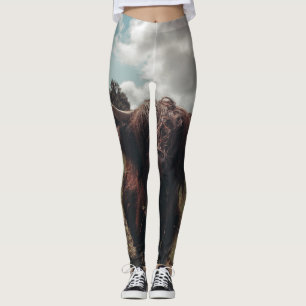 Leggings Retro vintage de vacas de raza negra escocesa
