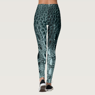 LEGGINGS REVISADO VERDE AZULADO DEL ALIGADOR "HORNBACK" DE