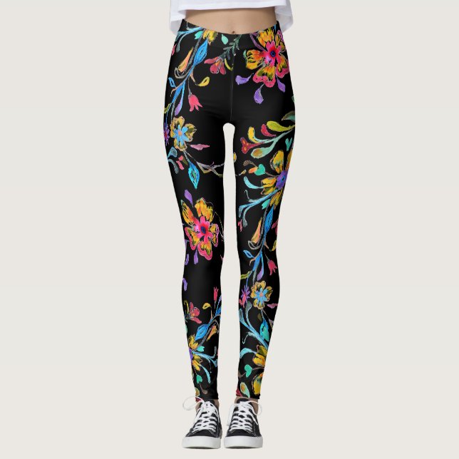 Leggings Revuelta de las flores silvestres (Anverso)