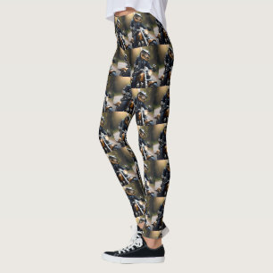 Leggings **"Rex reactivado: T-Rex en cuero en motocicleta