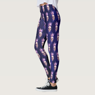 Leggings Rey de los muertos derritiendo el cráneo dorado mo