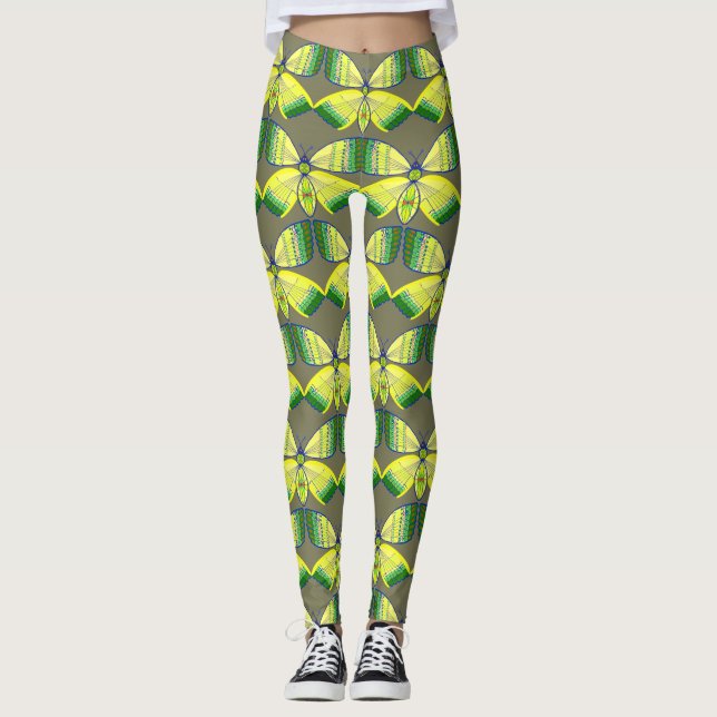 Leggings rhinestone-inspired geometric butterfly (Anverso)