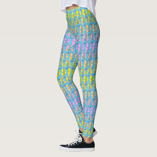 Leggings RIQUEZA Y MORTY™| Patrón Arcoiris Sr. Meeseeks (Izquierda)