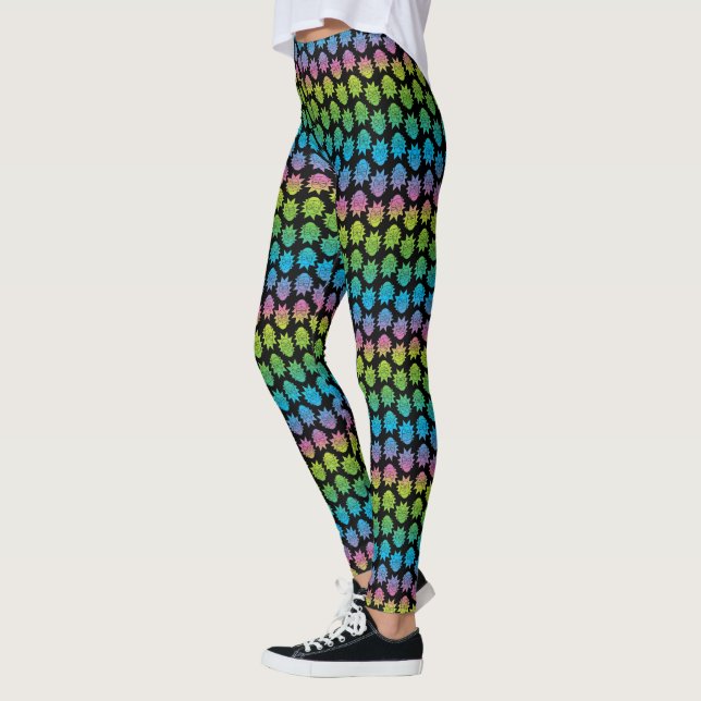 Leggings RIQUEZA Y MORTY™| Patrón Rainbow Rick Head (Izquierda)