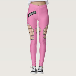 Leggings Risque Humor rosa Grueso y Leguas Graciosas