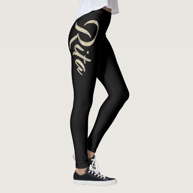 Leggings Rita white gold Handwriting Hose (Derecha)