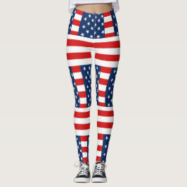 Leggings rmdesignflo55 Bandera de Estados Unidos sobre un f