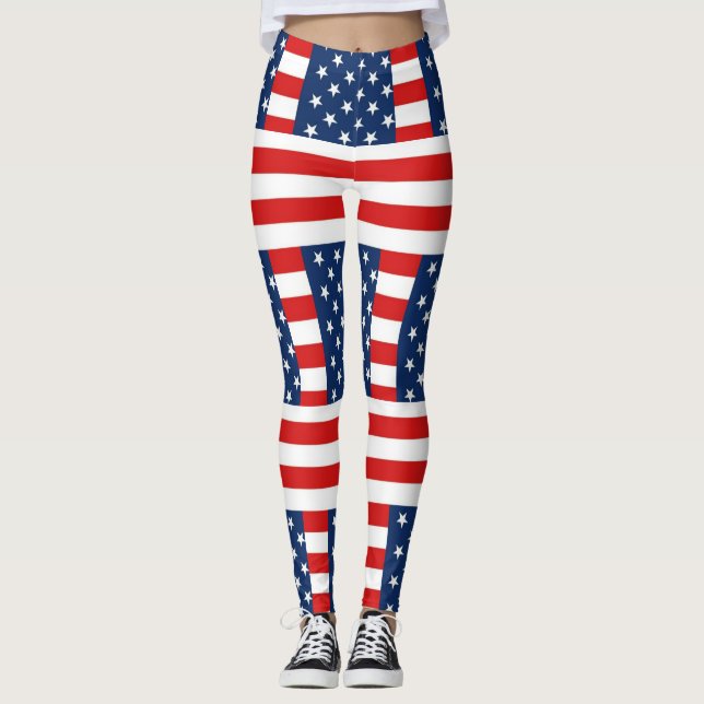 Leggings rmdesignflo55 Bandera de Estados Unidos sobre un f (Anverso)