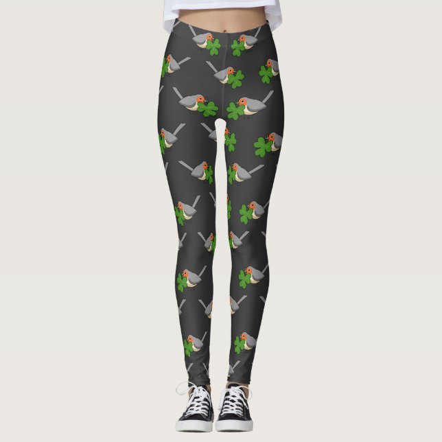 Leggings Robin lindo con Shamrock Clover Personalizado (Anverso)