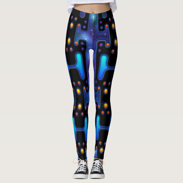 Leggings Robot futurista mecánico de Chica espacial Android (Anverso)