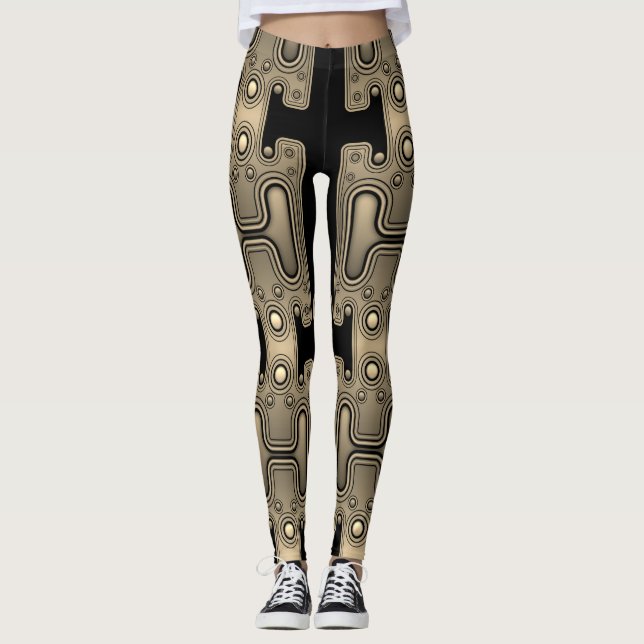 Leggings Robot futurista Sepia mecánico Android (Anverso)