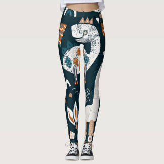 Leggings Robots de dinosaurios, juguetón, sin costura para 
