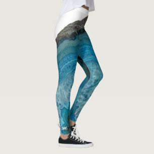Leggings Roca azul moderna fresca de la piedra preciosa de