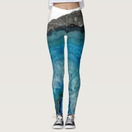 Leggings Roca azul moderna fresca de la piedra preciosa de