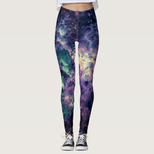 Leggings Roca Espacial de Galaxia Púrpura Genial