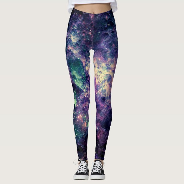 Leggings Roca Espacial de Galaxia Púrpura Genial (Anverso)