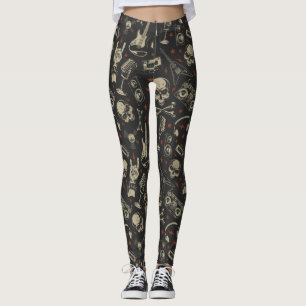 Leggings Rock/Grunge/Punk/Música Metalizado
