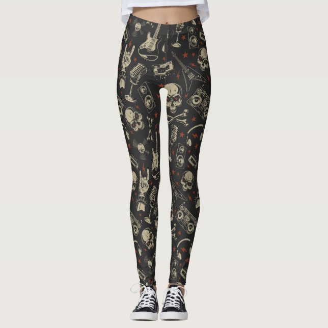 Leggings Rock/Grunge/Punk/Música Metalizado (Anverso)