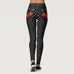 LEGGINGS ROCKABILLY CHERRY LOVE POKE DOT LEGGININS