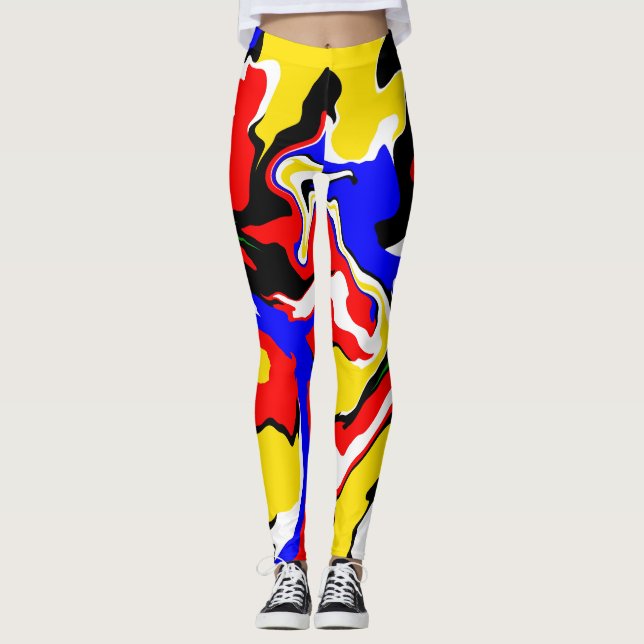 Leggings Rojo, amarillo, negro, azul y verde (Anverso)