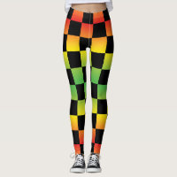 Rojo Amarillo Verde Rasta Ombre Checkerboard