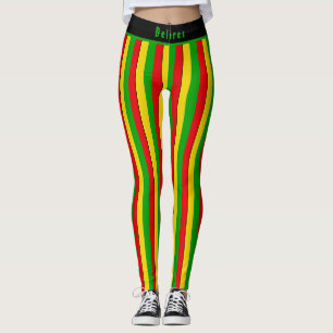 Leggings Rojo Amarillo Verde Rasta Rayado