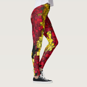 Leggings Rojo, amarillo, y sombras de las mini cajas del