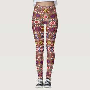Leggings Rojo Azul Verde Amarillo Blanco Rumbo Kilim