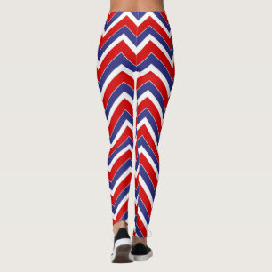Leggings Rojo-Blanco-Azul-Chevron-LEGGINGS