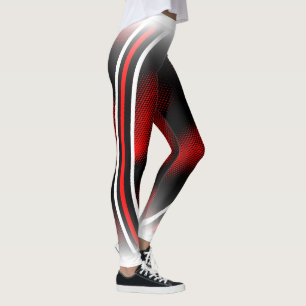 Leggings rojo+blanco+negro
