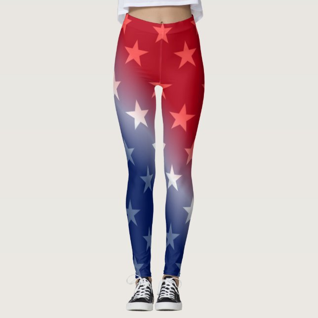 LEGGINGS ROJO, BLANCO PATRIÓTICOS, AZUL Y ESTRELLAS (Anverso)