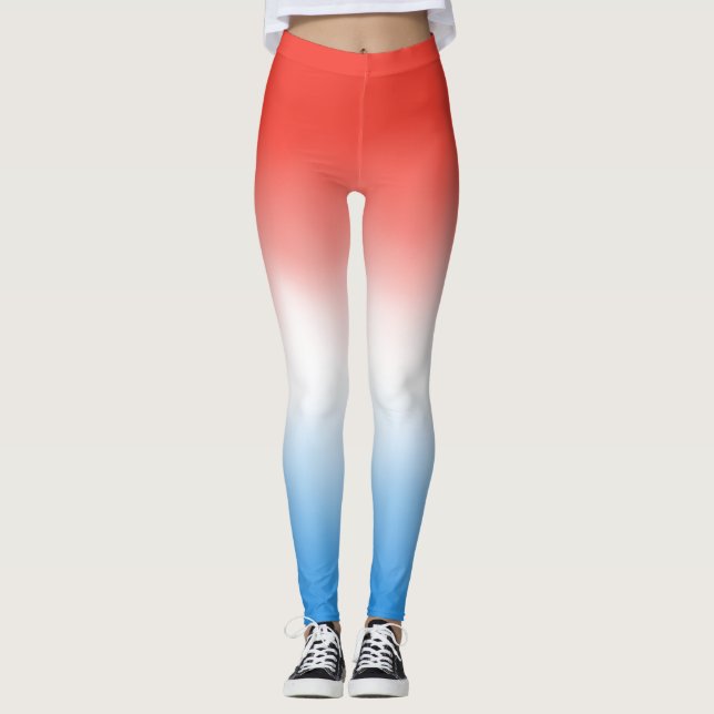 Leggings Rojo, blanco y azul patriótico (Anverso)