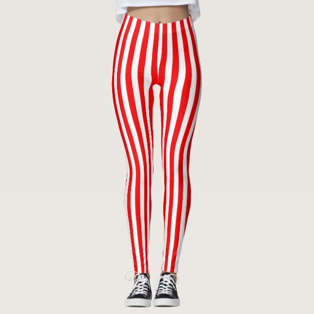 Leggings Rojo brillante rayado (Anverso)
