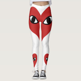 Leggings Rojo Cara - Piernas de los ojos del corazón