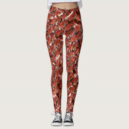Leggings Rojo claro, burbujas sobre la rejilla o efecto lad