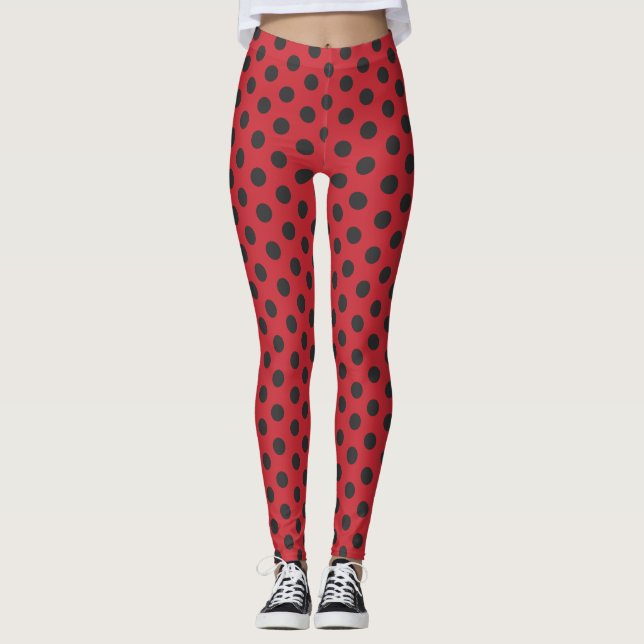 Leggings Rojo con los lunares negros (Anverso)