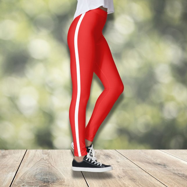 Leggings Rojo con rayas blancas (Subido por el creador)