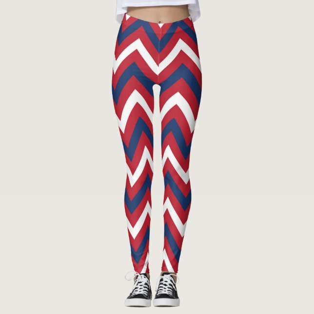 Leggings Rojo, Cuevón Azul Blanco (Anverso)